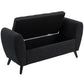 Upholstered Storage Bench with Arms - Black