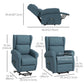Wingback Lift Chair for Elderly, Power Chair Recliner with Footrest, Remote Control, Side Pockets, Blue