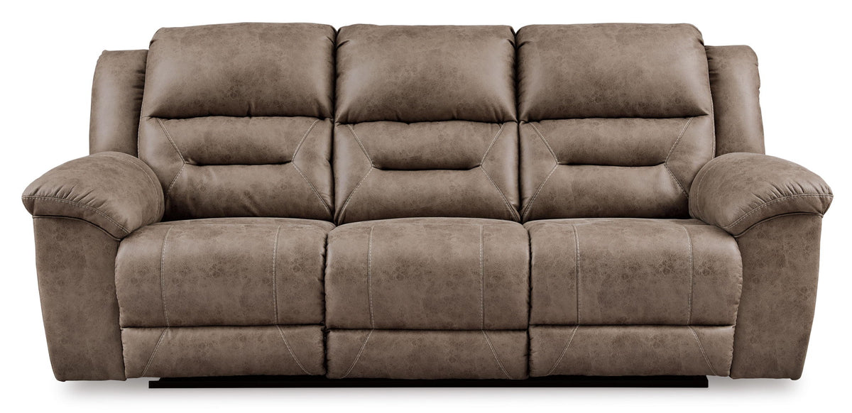 Stoneland - Reclining Sofa - Faux Leather - Fossil