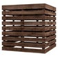 2-in-1 Outdoor Umbrella Base Storage Box Wooden Patio Side Table, Brown