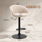 Bar Stools Set of 2, Swivel Counter Height Barstools with Back, Footrest, Adjustable Height, Beige