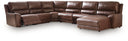 6 Pc. Right Arm Facing Press Back Power Chaise Sectional