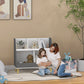 2 Tier Kids Toy Storage Organizer with 5 Compartments, Anti-tip Device, for Nursery, Playroom, Grey