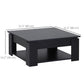 2 Tier Simple Modern Coffee Table Bottom Shelf Living Room Black