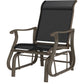 Outdoor Glider Chair, Patio Glider with Steel Frame and Mesh Fabric, Outdoor Chair for Backyard, Garden, Porch, Black