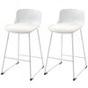 PU Leather Counter Height Bar Stools Set of 2 - White