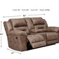 Stoneland - Fossil - Dbl Reclining Loveseat W/Console - Faux Leather