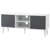 TV Stand Cabinet with Foldable Drawers - White