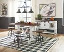 6 Pc. Table, 4 Swivel Barstools, Server
