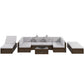 9 Pieces Wicker Patio Furniture Set with Cushion, Light Grey