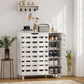 Shoe Cabinet, 20 Pair Shoe Storage Cabinet with Hollowed-Out Doors, White