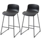 PU Leather Counter Height Bar Stools Set of 2 - Black