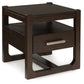 Breckington - Square End Table - Dark Brown