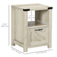 Farmhouse End Table with Drawer and Shelf - Oak
