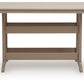 Seacliff Beach - Rectangular Counter Height Dining Table With Umbrella Option - Medium Brown