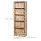 5-Tier Bookcase with Adjustable Shelves - Natural Wood