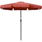 8.5 ft Outdoor Market Table Umbrella, Round Patio Umbrella with Tilt and Crank for Garden, Backyard, Deck, Wine Red