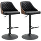 Set of 2 Swivel Adjustable Bar Stools - Black