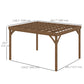 10' x 12' Wood Pergola, Outdoor Gazebo Grape Trellis for Climbing Plant Support, Garden, Patio, Backyard, Deck, Brown