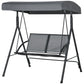 2-Seat Patio Swing Chair, Outdoor Porch Swing Glider w/ Tilting Canopy and Weather Resistant Steel Frame, Dark Grey