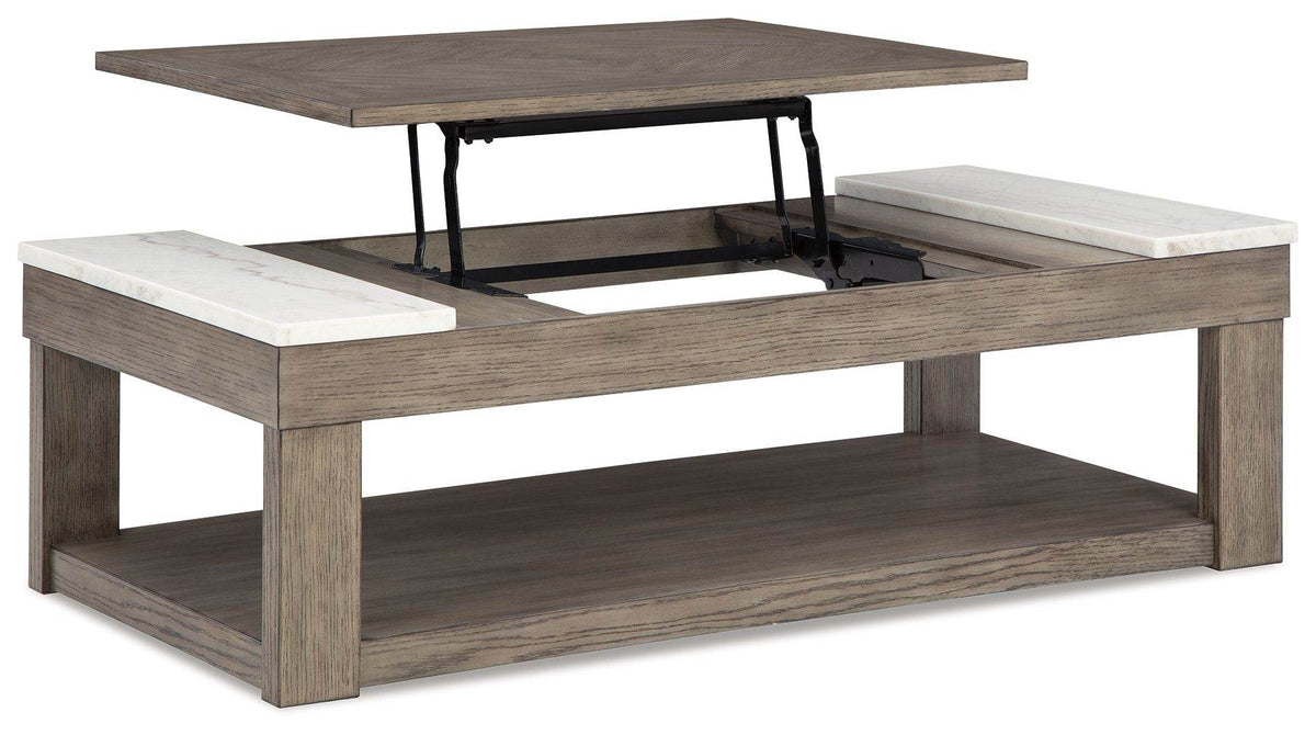 Loyaska - Grayish Brown / White - Lift Top Cocktail Table - Forward Furniture