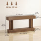 63 Inch Long Console Table, Vintage Narrow Entryway Table with Storage Shelf for Living Room and Hallway, Dark Brown