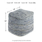 Chevron - Pouf - Blue