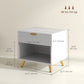 Fluted Nightstand with Drawer - White
