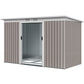 9' x 4' Garden Metal Storage Shed Outdoor Equipment Tool Box with Foundation Kit, Ventilation & Doors, Light Grey