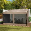 10' x 13' Wall Pergola with Curtains and Netting