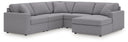 5 Pc. Sectional With Raf Corner Chaise, Wih Laf Corner Chair