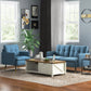 Tufted Accent Chair with Steel Legs - Blue