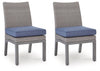 Half Moon Beach - Side Chair With Cushion (Set of 2) - Blue / Gray