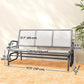 3-Seat Outdoor Glider Chair, Patio Rocking Chair, Steel Frame, Sling Fabric Seat for Garden, Backyard, Lawn, Cream