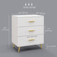 3-Drawer Chest of Drawers with Gold Handles - White