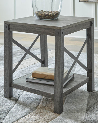 Freedan - Grayish Brown - Square End Table - Forward Furniture