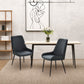 Upholstered Kitchen Chairs, Modern Dining Chairs Set of 2 with Diamond Tufting and Steel Legs for Dining Room, Black