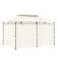 10' x 13' Double Roof Patio Gazebo, Outdoor Gazebo with Curtains, for Garden, Lawn, Backyard and Deck, Cream White