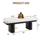 End-of-Bed Bench with Velvet Upholstery and High‑Density Foam Seat, Modern Ottoman with Rubberwood Legs, 47'' L x 17'' W x 17'' H, Black