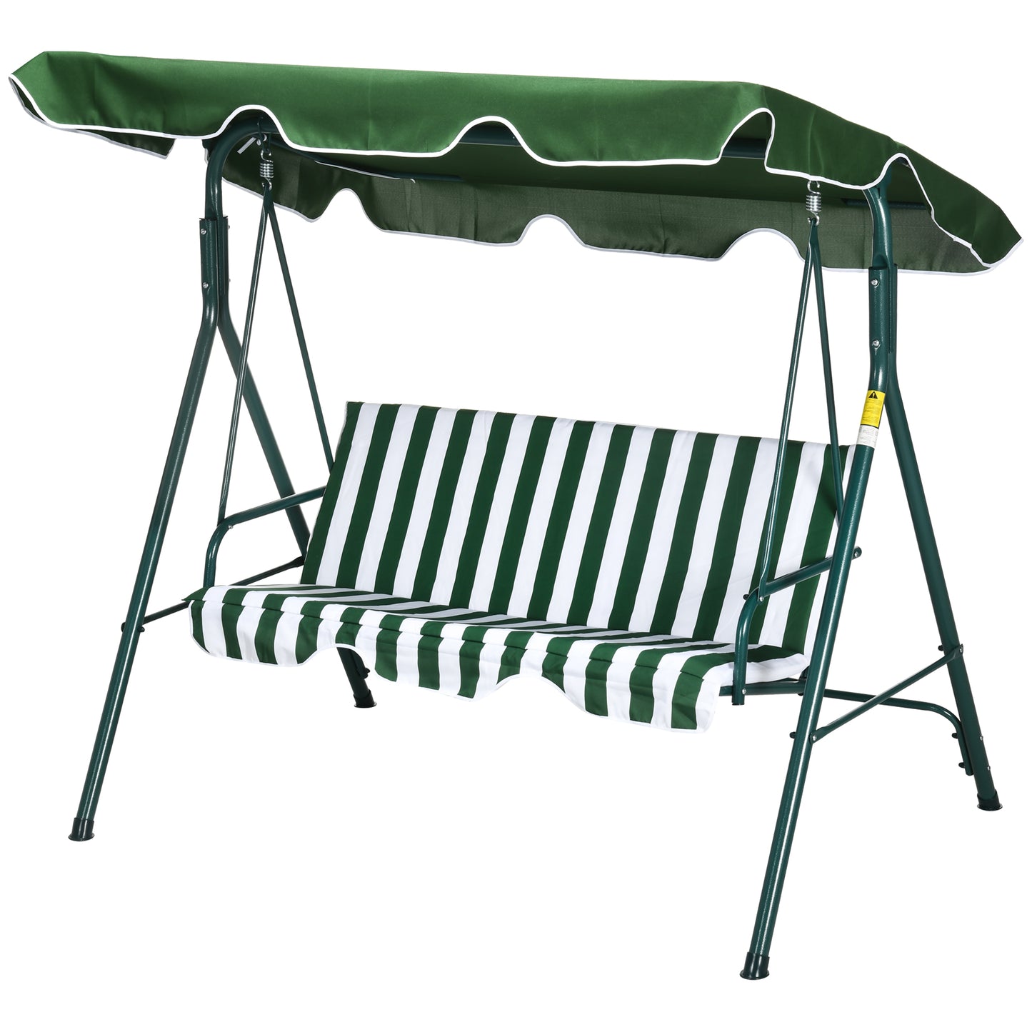 3-Seater Outdoor Porch Swing with Adjustable Canopy, Patio Swing Chair for Garden, Poolside, Backyard, Wine Red