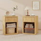 Nightstands Set of 2 with Drawer and Open Shelf - Oak