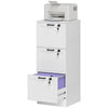3-Drawer Vertical Filing Cabinet with Lock - White