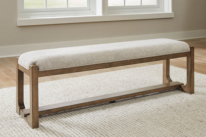 Cabalynn - Oatmeal / Light Brown - Large Uph Dining Room Bench - Forward Furniture