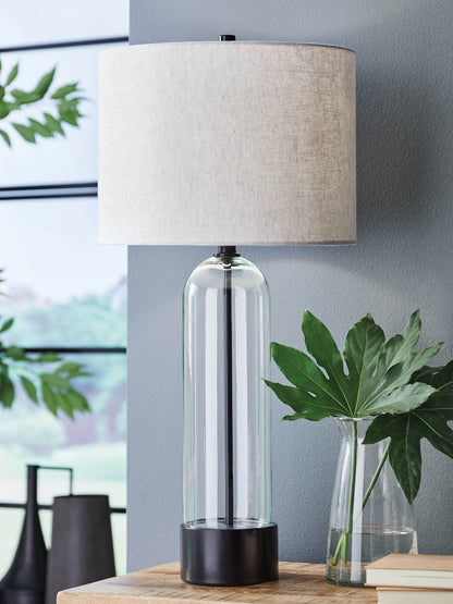 Kerrbrook - Clear / Black - Glass Table Lamp - Forward Furniture