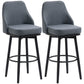 Extra Tall Swivel Bar Stools Set of 2 with Footrest - Charcoal Grey
