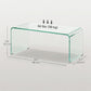 Rectangle Glass Coffee Table with Rounded Edges - Clear