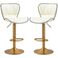 Counter Height Bar Stools Set of 2, Adjustable Height Bar Chairs with Swivel Seat, PU Leather Upholstery