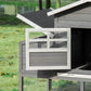79" Wooden Chicken Coop, Outdoor Hen House, Poultry Habitat with Removable Tray, Nesting Box, Run, Ramp, Grey
