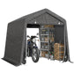 Garden Storage Tent, Patio Storage Shelter w/ Metal Frame and Double Zipper Doors, Green