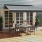 7 Pieces Outdoor Dining Set with 6 Stackable Chairs, Patio Table and Chairs with Plastic Top, Breathable Mesh Seat Back